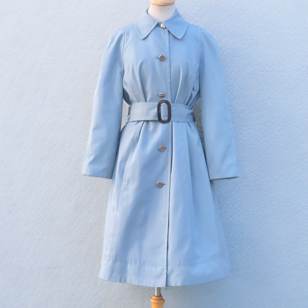 Vintage Powder Blue Trench Coat